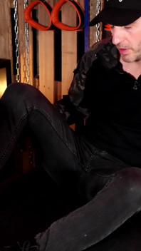 Tom Dominates the Chastity Slave with Leather Boots (4k)