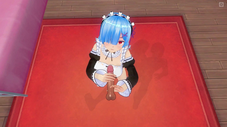 H3DC: 3D hentai POV Rem runkar av din kuk