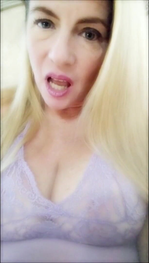 Nikki Nevada: Cellphone video of sexy MILF Nikki in light lavender lingerie...