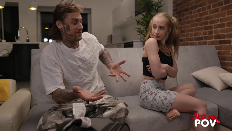 Blow me POV: Blow Me POV: nastolatka z warkoczami ssie swojego przyrodniego brata