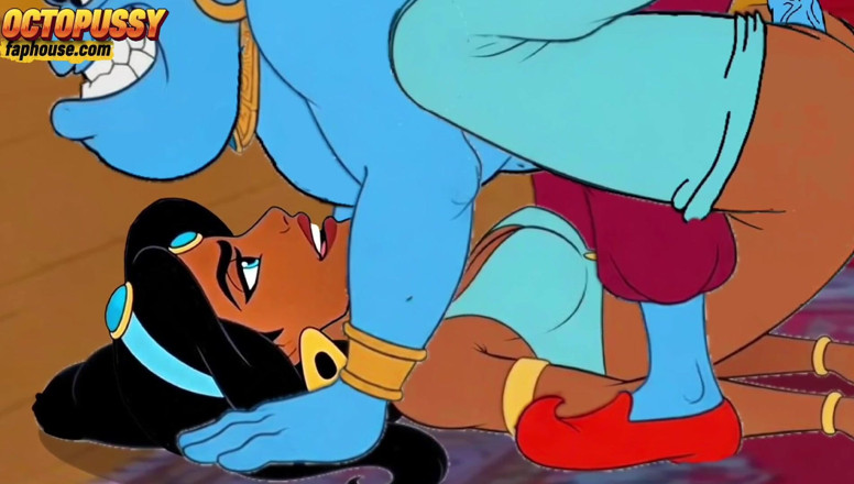 Octopussy Lovers Club: Futanari. Princesa Jazmín con una gran polla Serie Porno Aladdin.