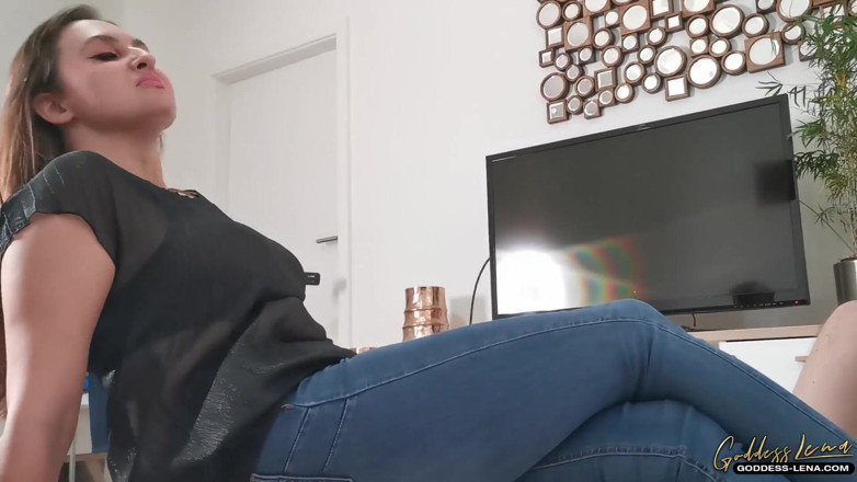 Goddess Lena: Jeans sitting - his face is my seat