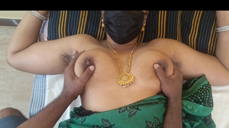 Palani69: Zelená barva Saree teta Hot Romantika Virální video 3