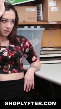 Stealer brunette bends over and gets fucked by the mall cop
