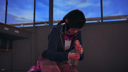 Waifu club 3D: DVA wichst deinen schwanz im klassenzimmer