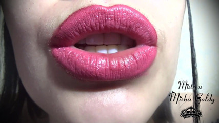 Goddess Misha Goldy: Strawberry pink lips JOI