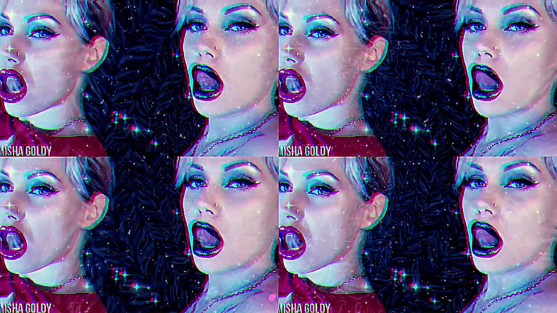 Goddess Misha Goldy: Moje uwodzicielskie duże czerwone usta całkowicie cię przeleciały!