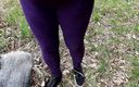 Bouncy Tits Action: Slapping Her Tits Red While Hiking in the Woods