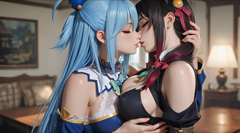 Iani media: Sfw aqua och yunyun från Konosuba mjuk show röra och...