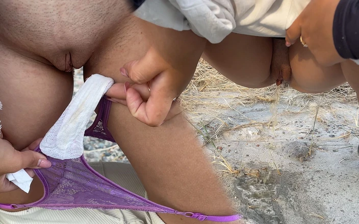 Amelia Queen: Pissing Compilation in Nature! Traveling by Car! POV!