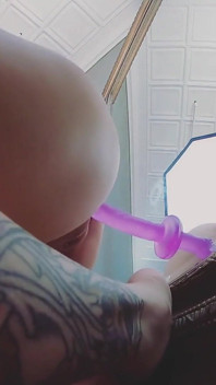 Mirror Dildo Play During Photoshoot