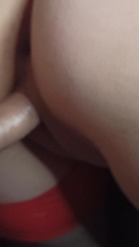 Cum dripping from housewife's wet pussy