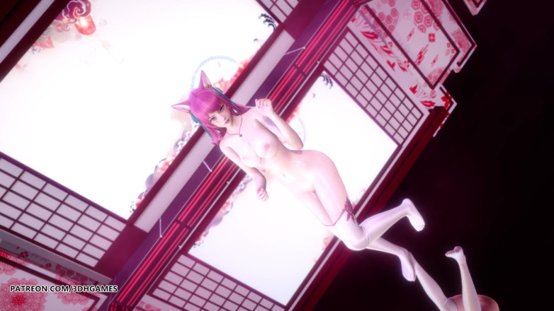 3D-Hentai Games: [MMD] iu - lilac spirit blossom ahri, сексуальна гола Ліга Легенд, хентай без цензури
