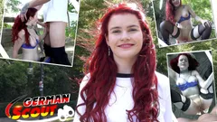 German Scout - Redhead Football Fan Mia May Pickup for Anal Fuck at Viewing