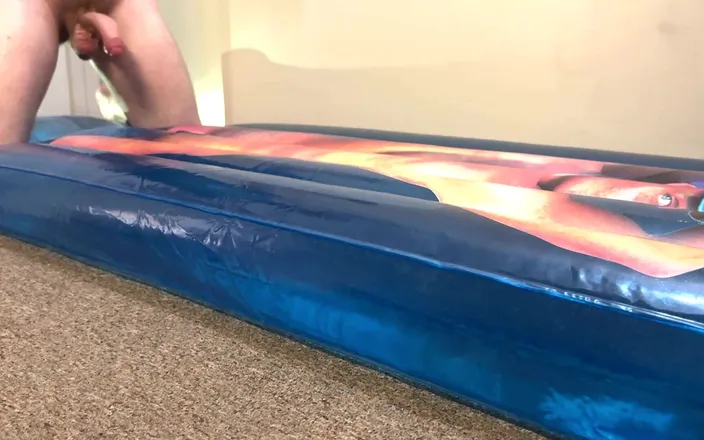 Aussie bi boy: Fucking Water-filled Beach Bum Barry Inflatable Mattress