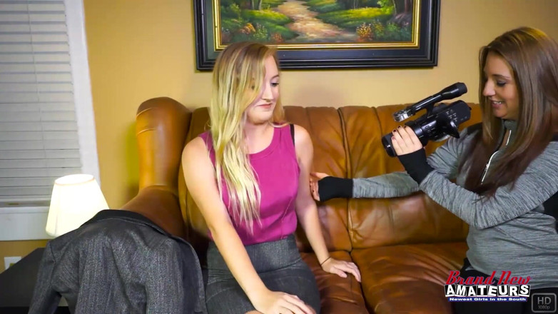 Brand New Amateurs: Alex Brunette &amp; Autum Blonde Busty Curvy Coeds Double BJ Passion!