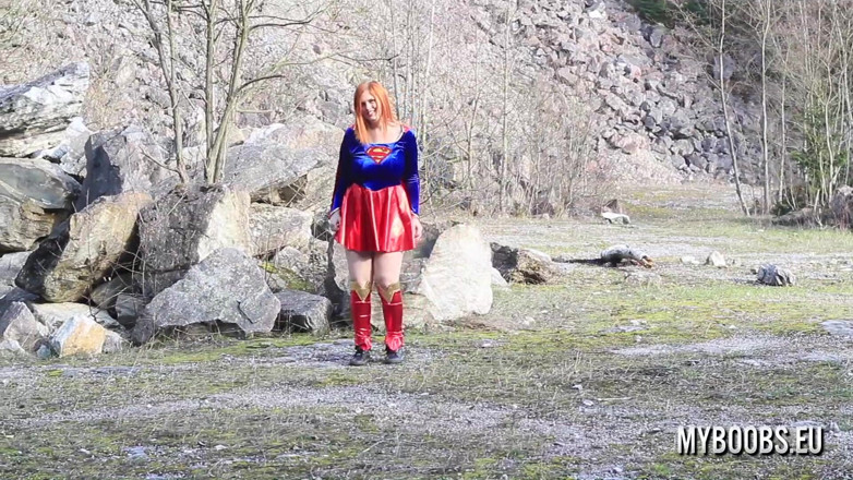 My Boobs: Alexsis Faye busty superwoman cosplay outdoor playing