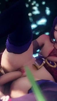 Raiden Shogun Gets Fucked in the Woods and Gets Creampied by Aether Genshin Impact Porn Sex
