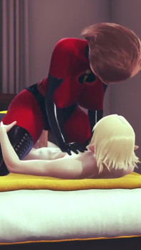 Helen Parr cavalga Zel, o Elfo: paródia de revisores incríveis &interspecies