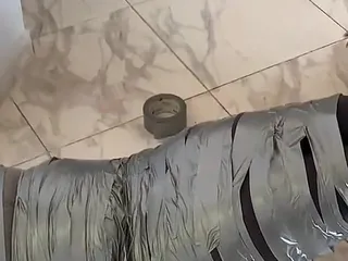 Selfgags femdom bondage: Chubby Guy Followed Home by Duct Tape Crazy Bitch (episode 1 of 2)