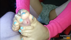 The Bitch Mistress: POVアメージングテクニックフットコキ/つま先ジョブにピンクレッグウォーマー