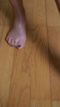 Sheer Nylon Feet Gliding on Wooden Floor - Slow Asmr Sliding Sounds