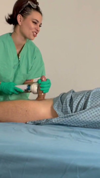 Goddess Fina Nurses Her Patient by Hand in Post-surgery Evaluation