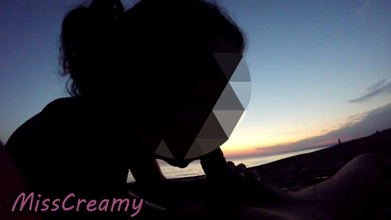 Miss Creamy: Dick Flash French Teacher MILF Risky Beach Blowjob Maspalomas Nude...