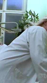Shaved pussy fucked by gynecologist