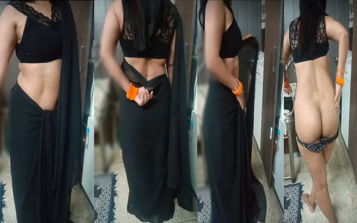 NaughtyWings: Heißes desi-mädchen in Sari macht langsamen strip-dance - volles necken &amp; ausziehen
