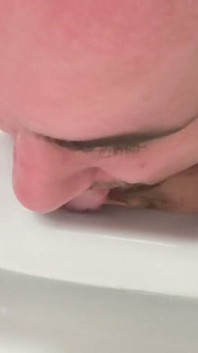 Licking Public Toilet, with Pee of Stranger, Male or Female