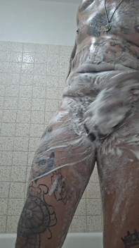 Thugged Out Mexican Jacking off in Showers