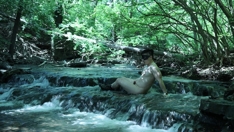 barenakedboy: Flexing by the Waterfall, Trying to Sneak a Little Private...