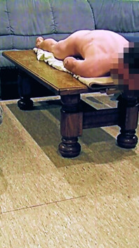 Hump Masturbation with Undressing on a Show Stage