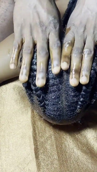 Hair Fetish for Ebony Teen Receiving Cum