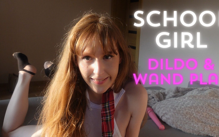 HotRedWildcat: Masturbation in Schoolgirl Suit with Vibrator Wand and Dildo