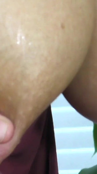 Katerina Hartlova Milkin seus peitos para a tigela muito