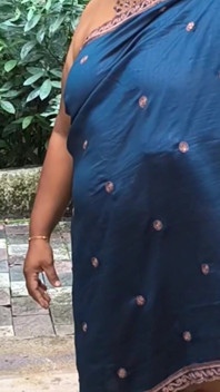 Desi Girl in Topless Sexy Photoshoot in Blue Salwar, After Shoot Picture