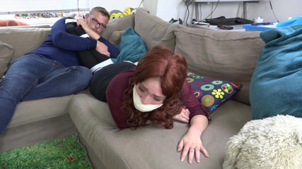 Restricting Ropes: Luna Grey - Gag horny chick bound gagged tickling