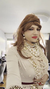 Crossdresser Walking Around the Apartment Showing High Heels and Lovely Pearls