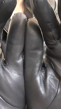Guantes de cuero negro chirrido! Olerlos y joi - Lady Victoria Valente