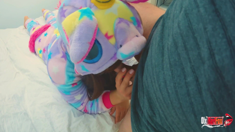 OlxRedFox: Wet big ass Stepsister in unicorn Kigurumi has loving sex...