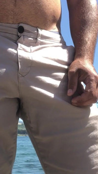 Risky Outside Cumshot. Nice Sea View