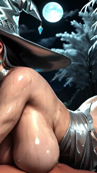 Members Only - Blindfolded Ice Witch with Huge Tits Gets Fucked Hard in a Moonlit Forest