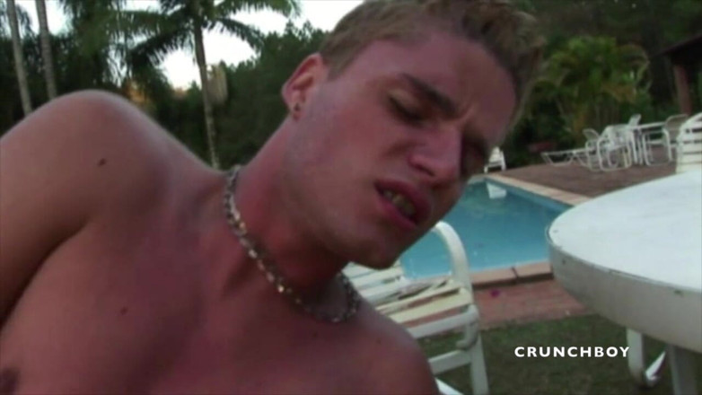 Latino Fucker: Blond twink used by top Latino in exhib outdoor place