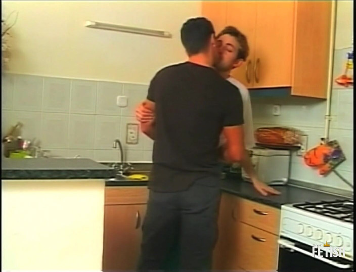 Gay Diaries: Horny gay gets tight asshole hard fucked in the kitchen...