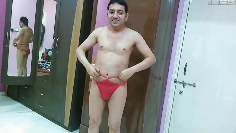 Cute & Nude Crossdresser: Sexy sissy crossdresser femboy sweet lollipop in a beach cover-up...