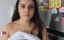 Venezuela sis: Üvey kız kardeşim mutfakta fışkırtıyor, İspanyolca porno