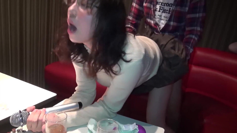 Asians in love: Asian with glasses fuck in karaoke