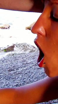 Horny Teen Fayna Ass Fucked by Step Dad on the Beach